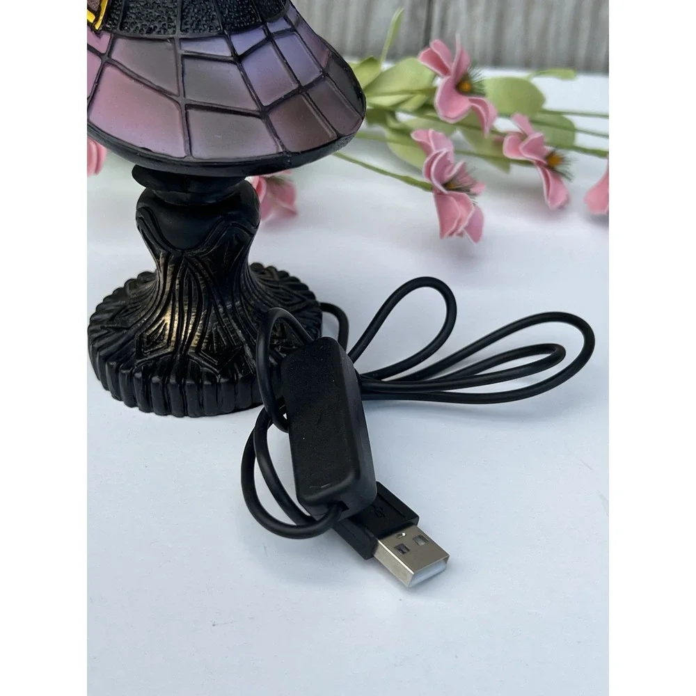 Halloween Witch Hat Table Small Lamp Stained Vintage Style Decorative Light 7in